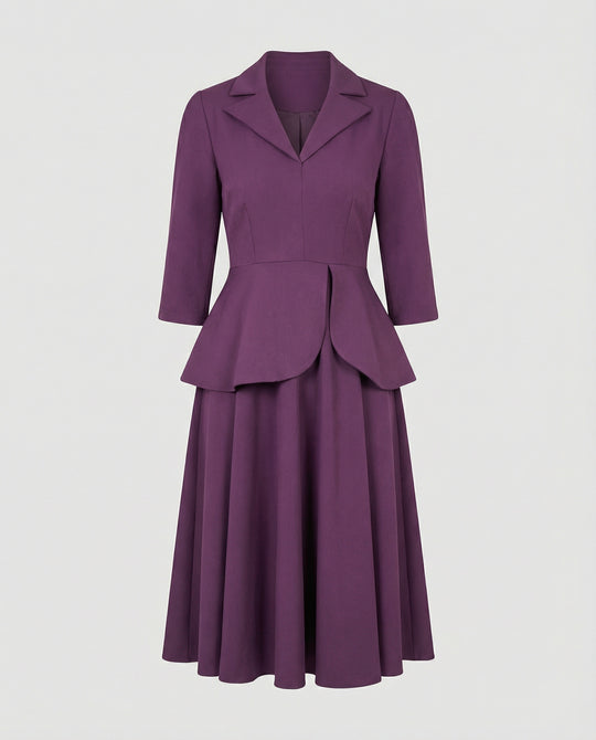 Damen Midikleid elegant mit Schößchen