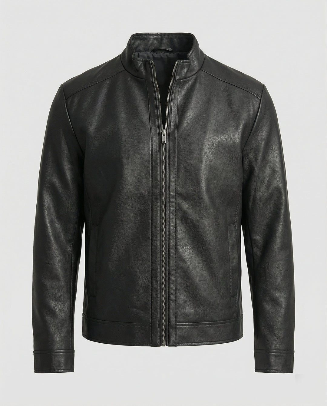 Herren Elegante Kunstlederjacke modern geschnitten
