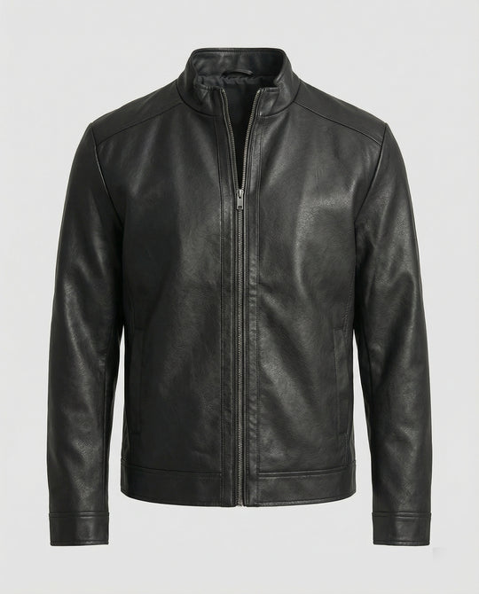 Herren Elegante Kunstlederjacke modern geschnitten