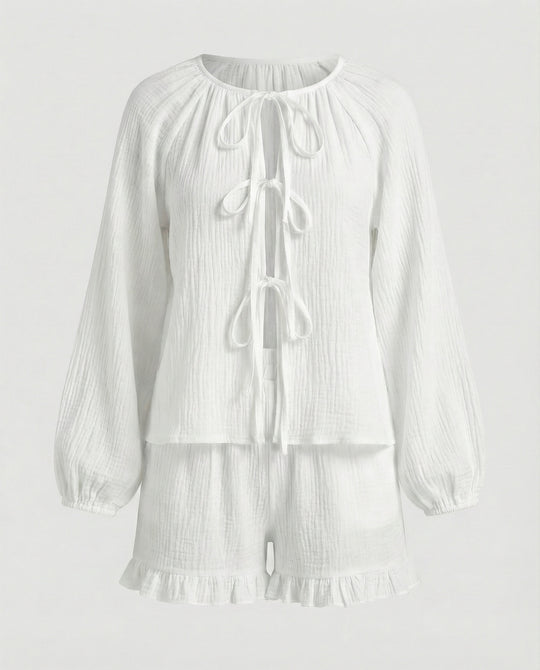 Damen Zweiteiler Set Musselin Sommer