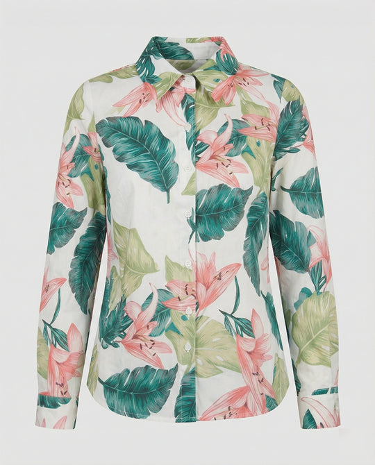 Bluse Damen Print Hemdkragen