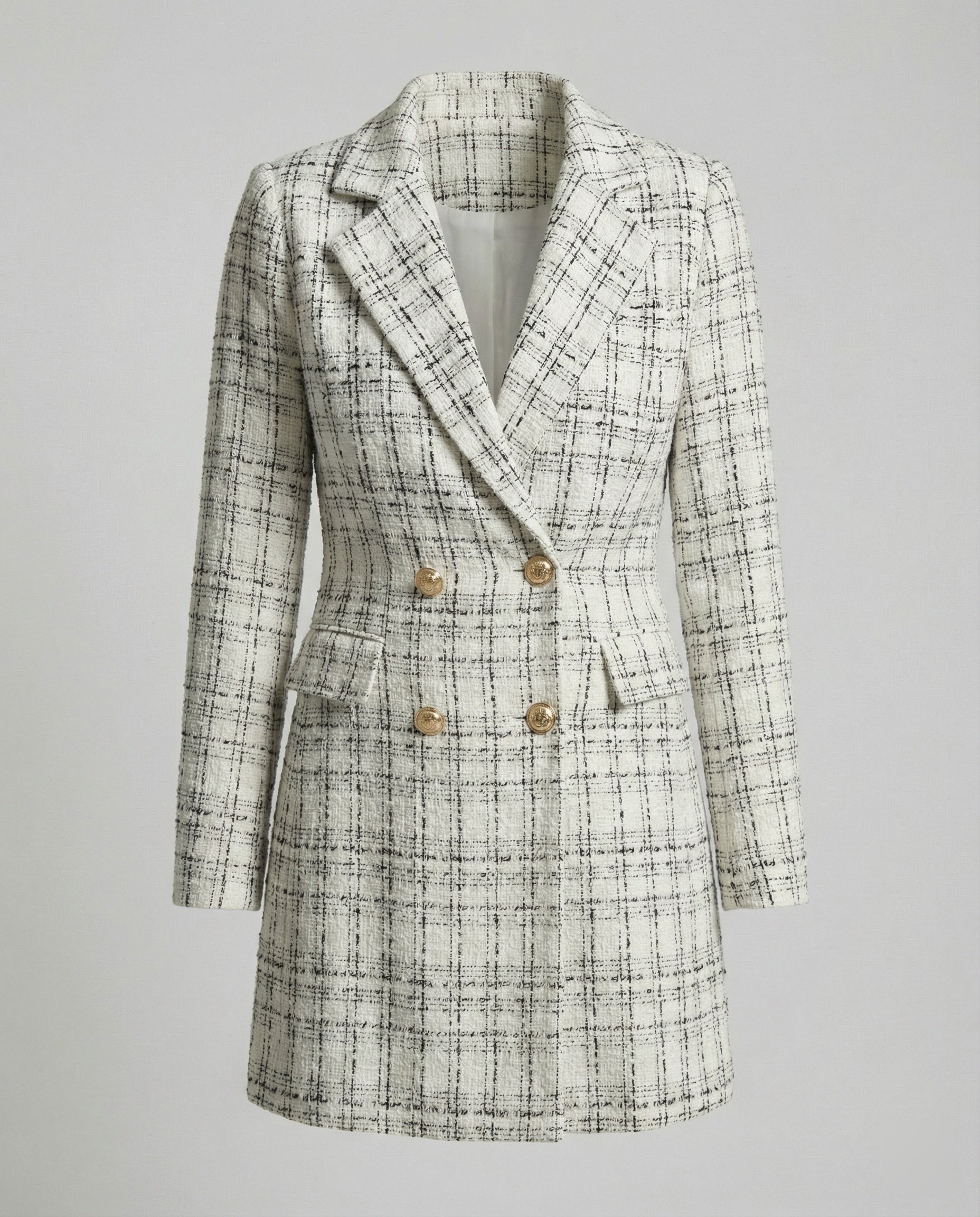 Damen Blazer Mantel Tweed