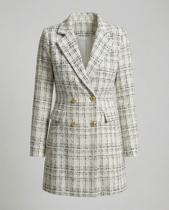 Damen Blazer Mantel Tweed