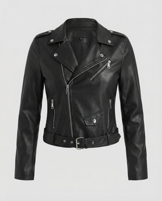 Freizeitkleidung Damen Bikerjacke Kunstleder