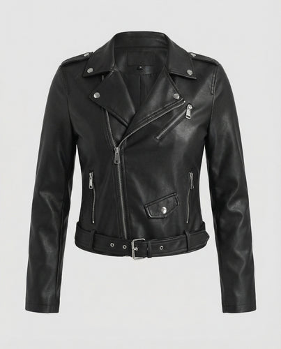 Freizeitkleidung Damen Bikerjacke Kunstleder