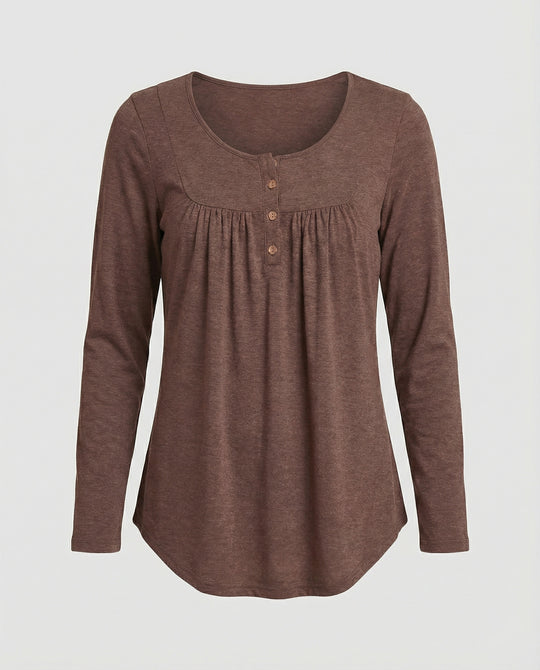 Damen Tunika Damen Langarm Henley