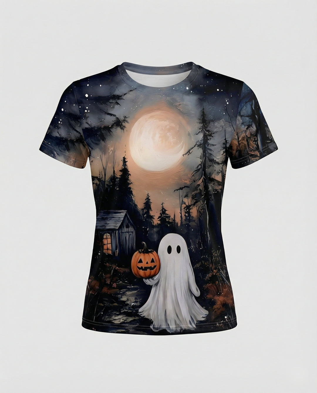 Kurzarmshirt Totenkopf Print Damen