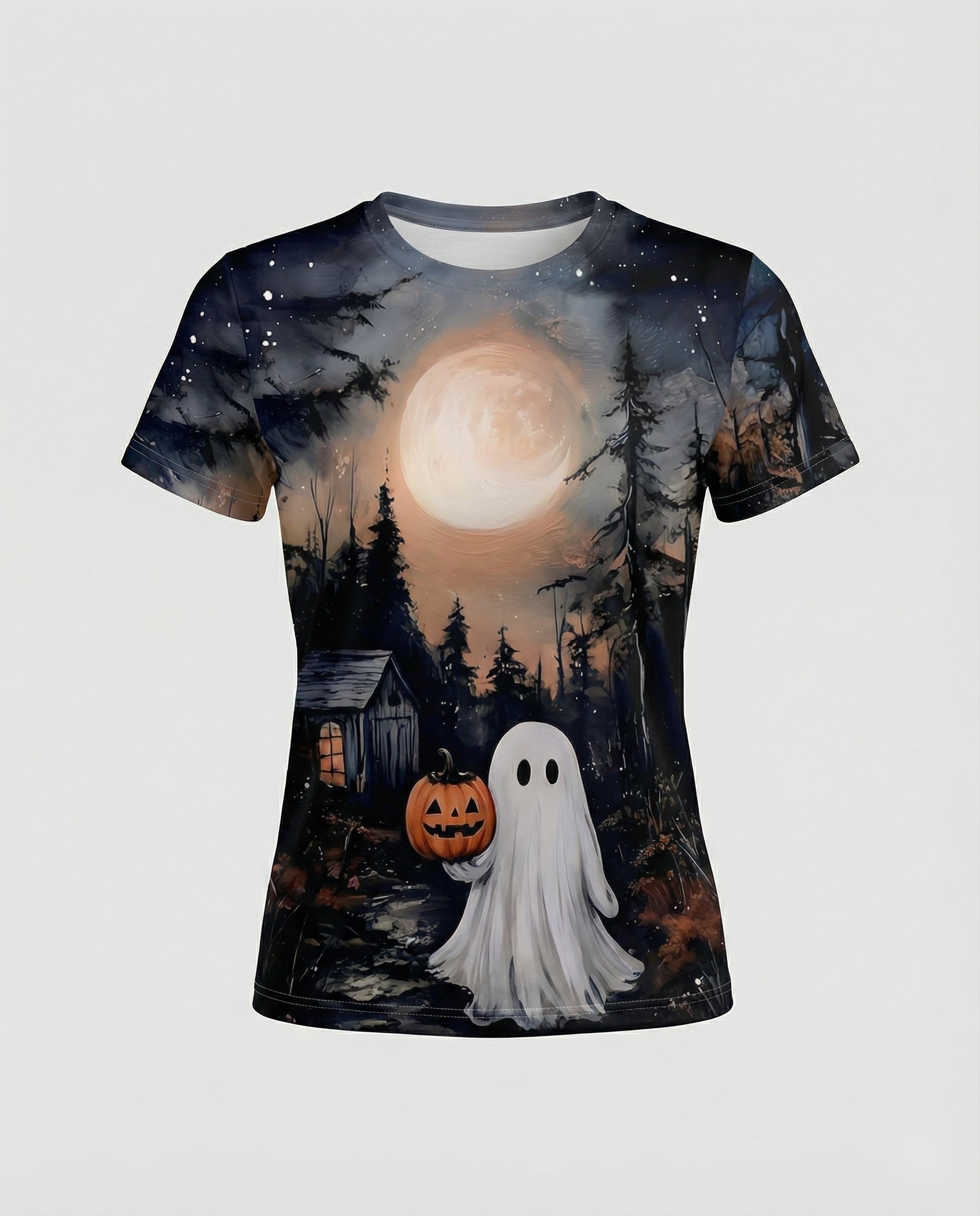 Kurzarmshirt Totenkopf Print Damen