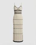 Damen Häkel Maxikleid mit Schlitz