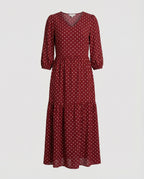 Damen Midikleid Sommer Stufenrock