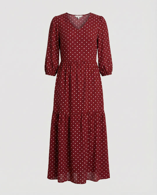 Damen Midikleid Sommer Stufenrock