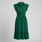 Damen Midikleid elegant mit Stehkragen