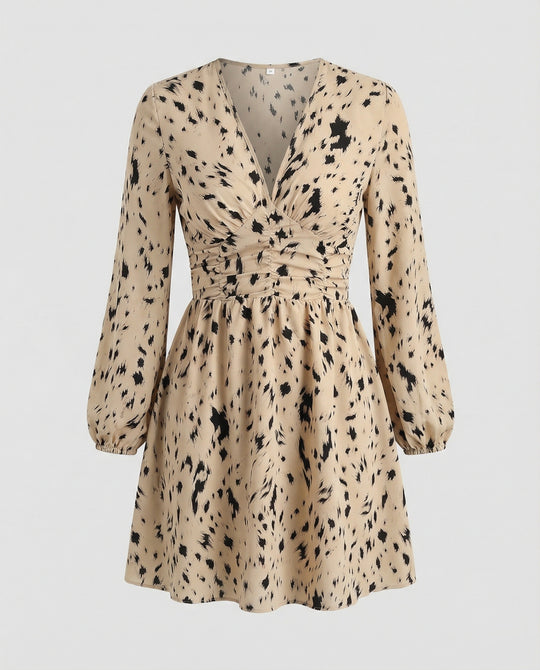 Damen Freizeitkleid Mini mit V-Ausschnitt