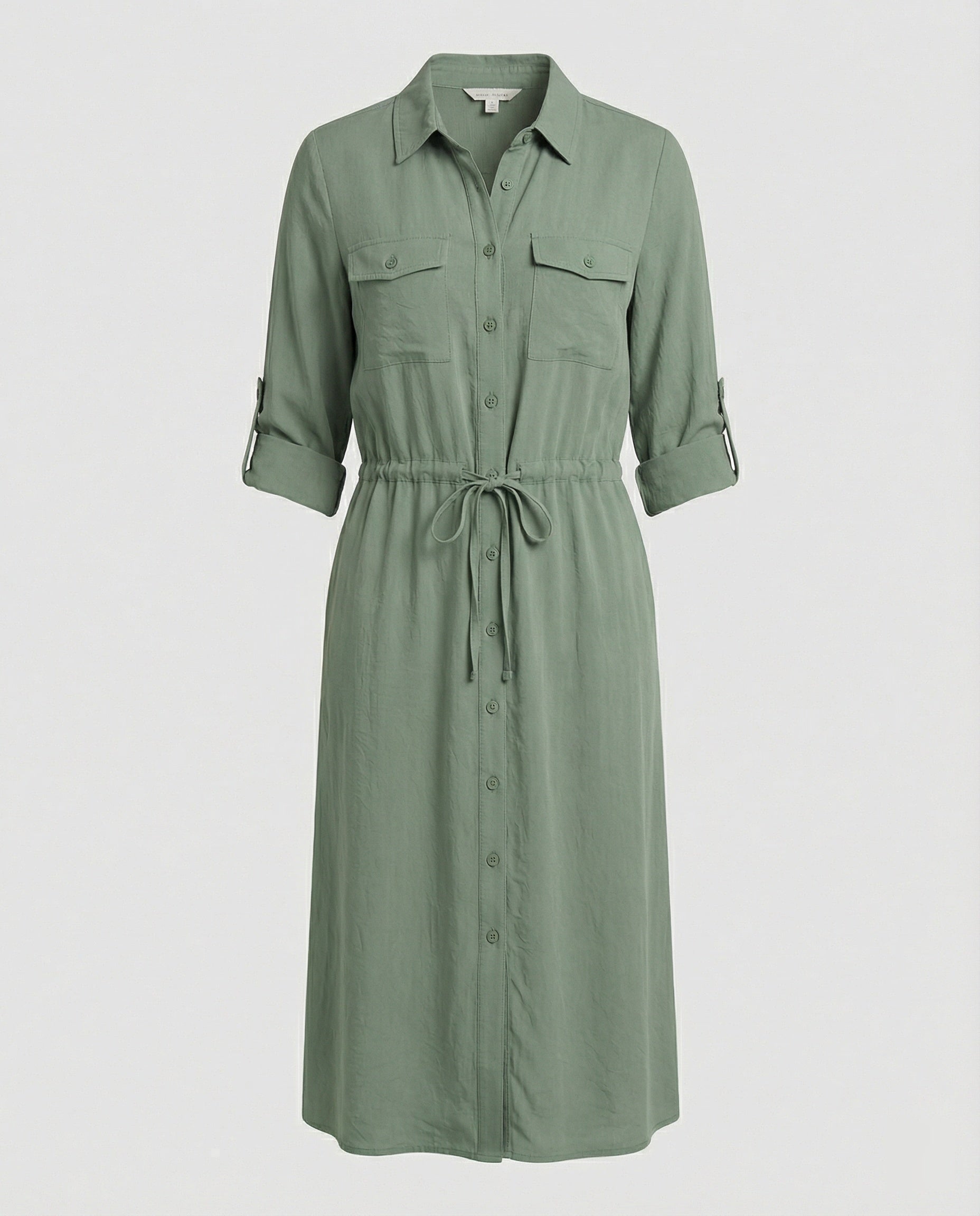Damen Hemdblusenkleid mit Kordelzug