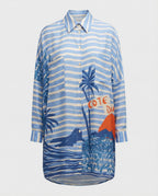 Damen Tunika Hemdkleid oversized