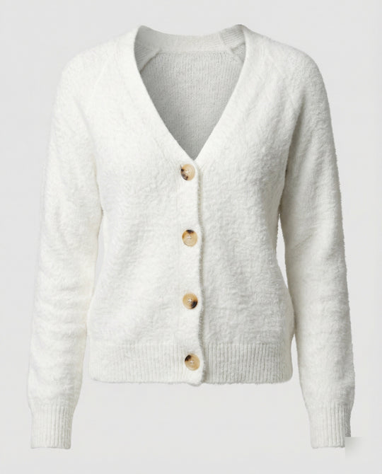 Damen Strickcardigan kuschelig mit dekorativen Knöpfen