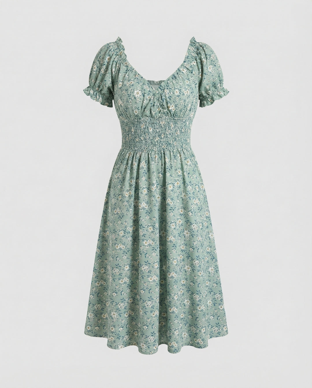 Damen Blumenkleid Sommer knielang