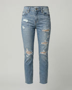 Damen Slim Fit Jeans mit Destroyed Details im Used-Look | R&B