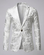 Herren eleganter Blazer mit kunstvollem Muster und luxuriösem Glanz