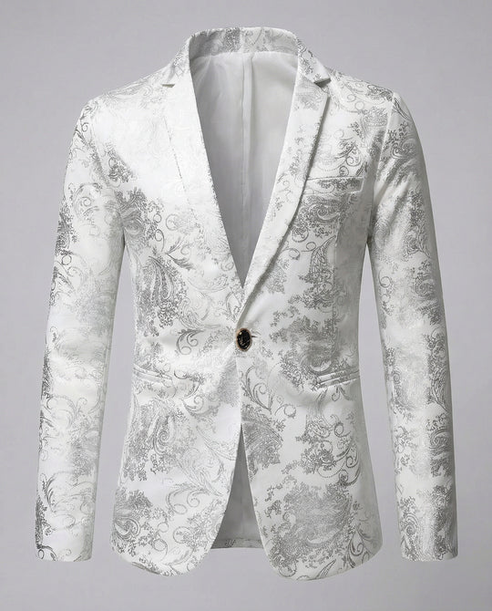 Herren eleganter Blazer mit kunstvollem Muster und luxuriösem Glanz R&B