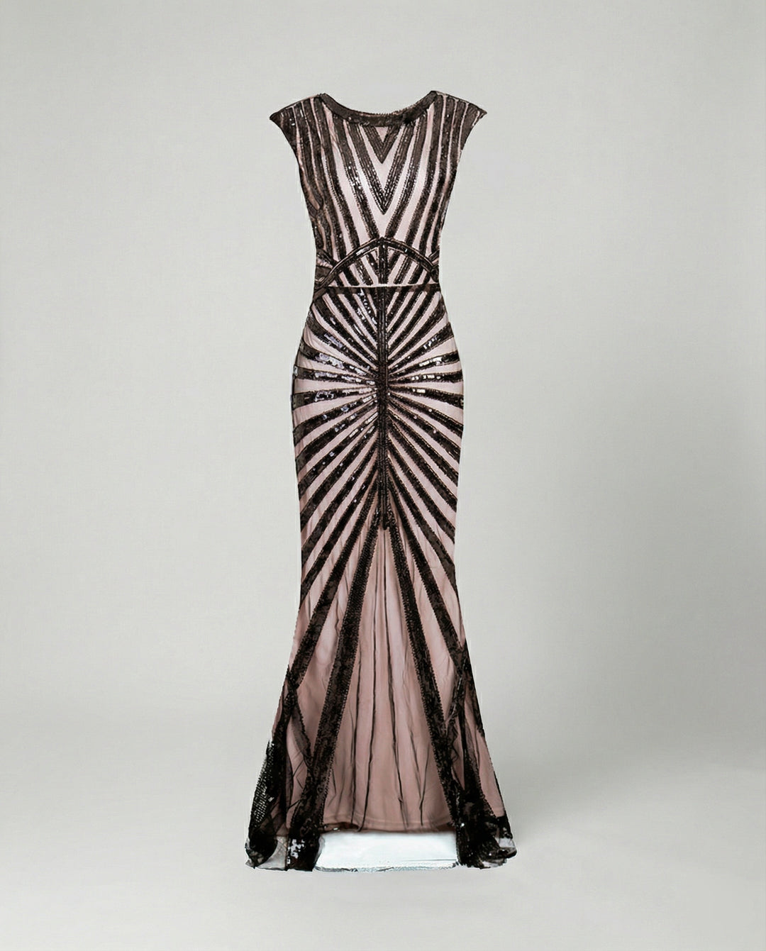 Elegantes Langes Abendkleid mit Paillettenmuster für Festliche Anlässe | R&B