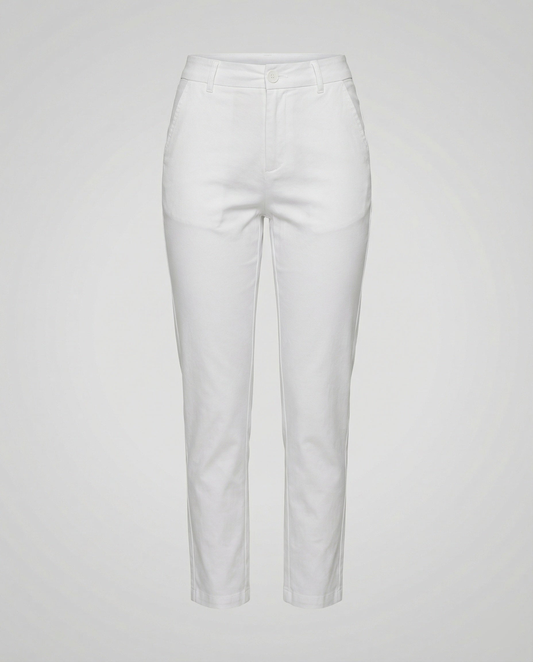 Damen Chino Stoffhose schmal mit hohem Bund