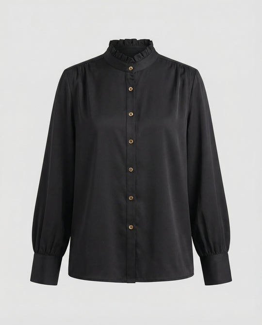 Damen Bluse mit Rüschenkragen