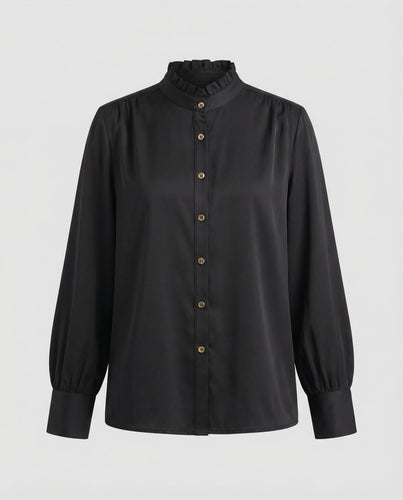 Damen Bluse mit Rüschenkragen