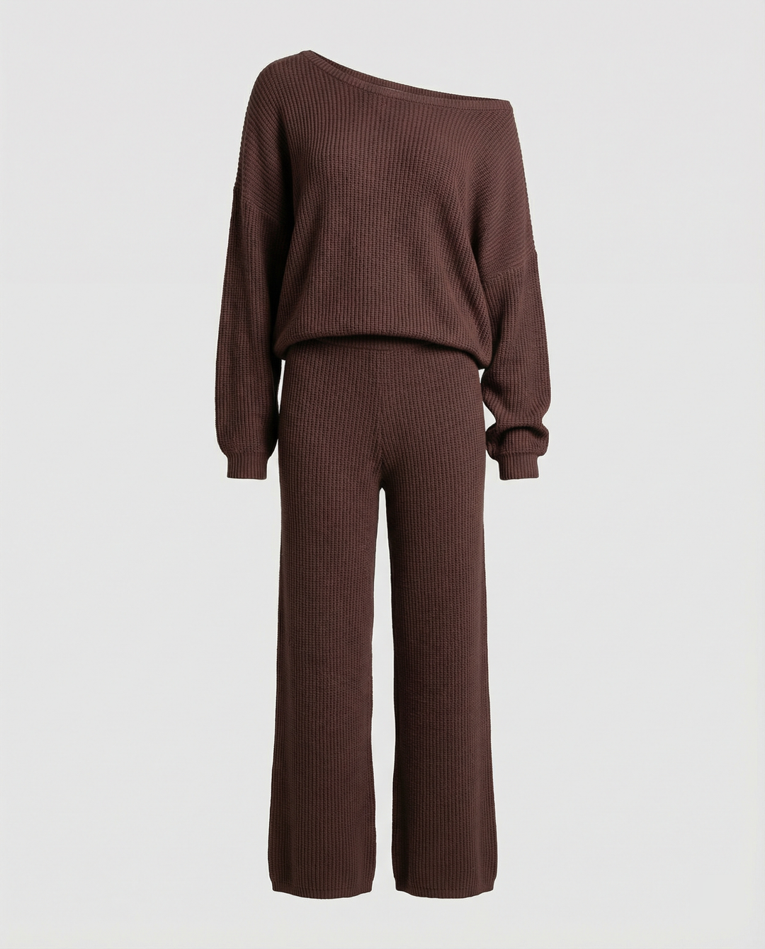 Damen Strickanzug mit lässigem Oversized-Schnitt und weiten Beinen R&B