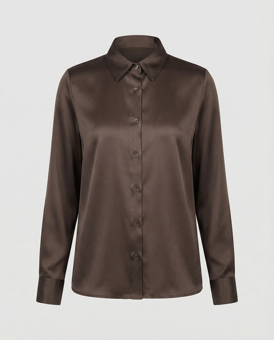 Bluse Damen Satin Seidig