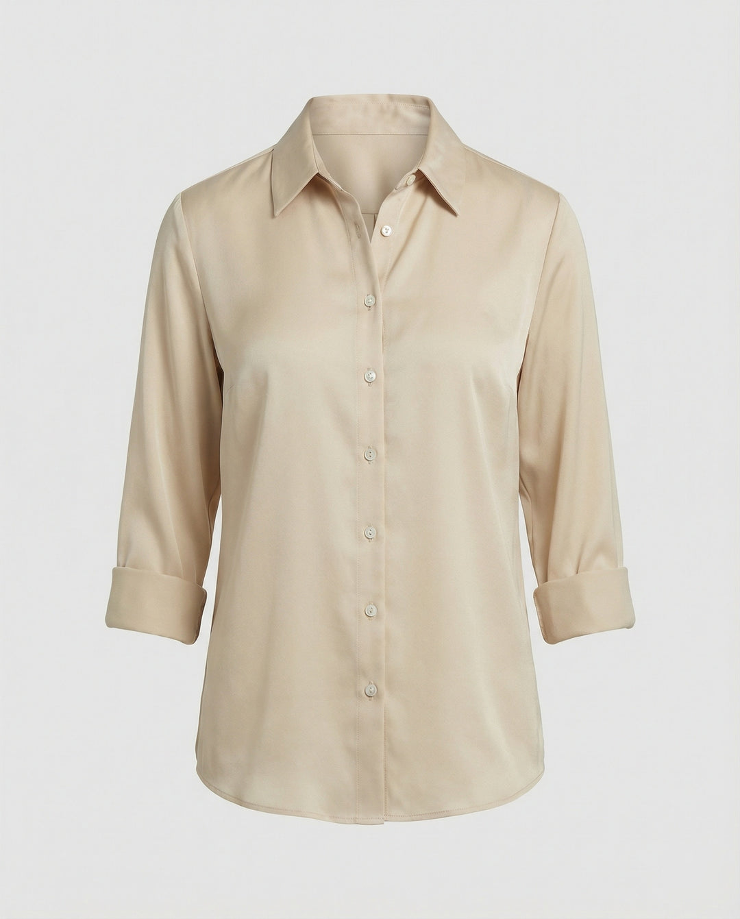 Damen elegante Baumwollbluse mit Stehkragen