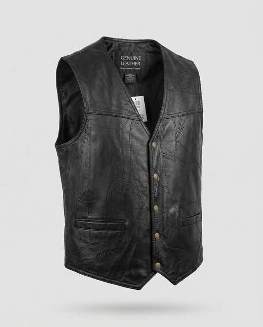Herren Biker Lederweste