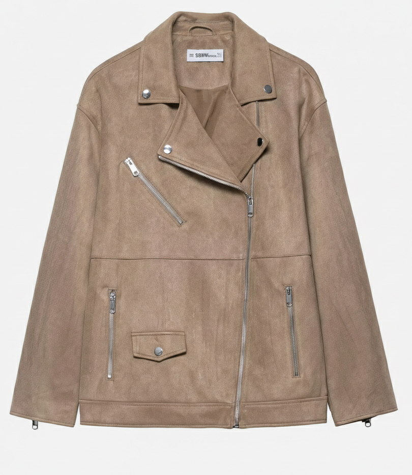 Braune Lederjacke Damen Veloursleder