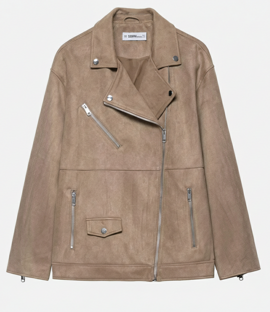Braune Lederjacke Damen Veloursleder