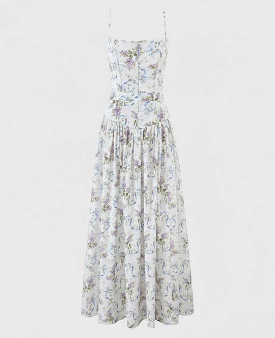Damen Maxikleid mit Korsett Oberteil