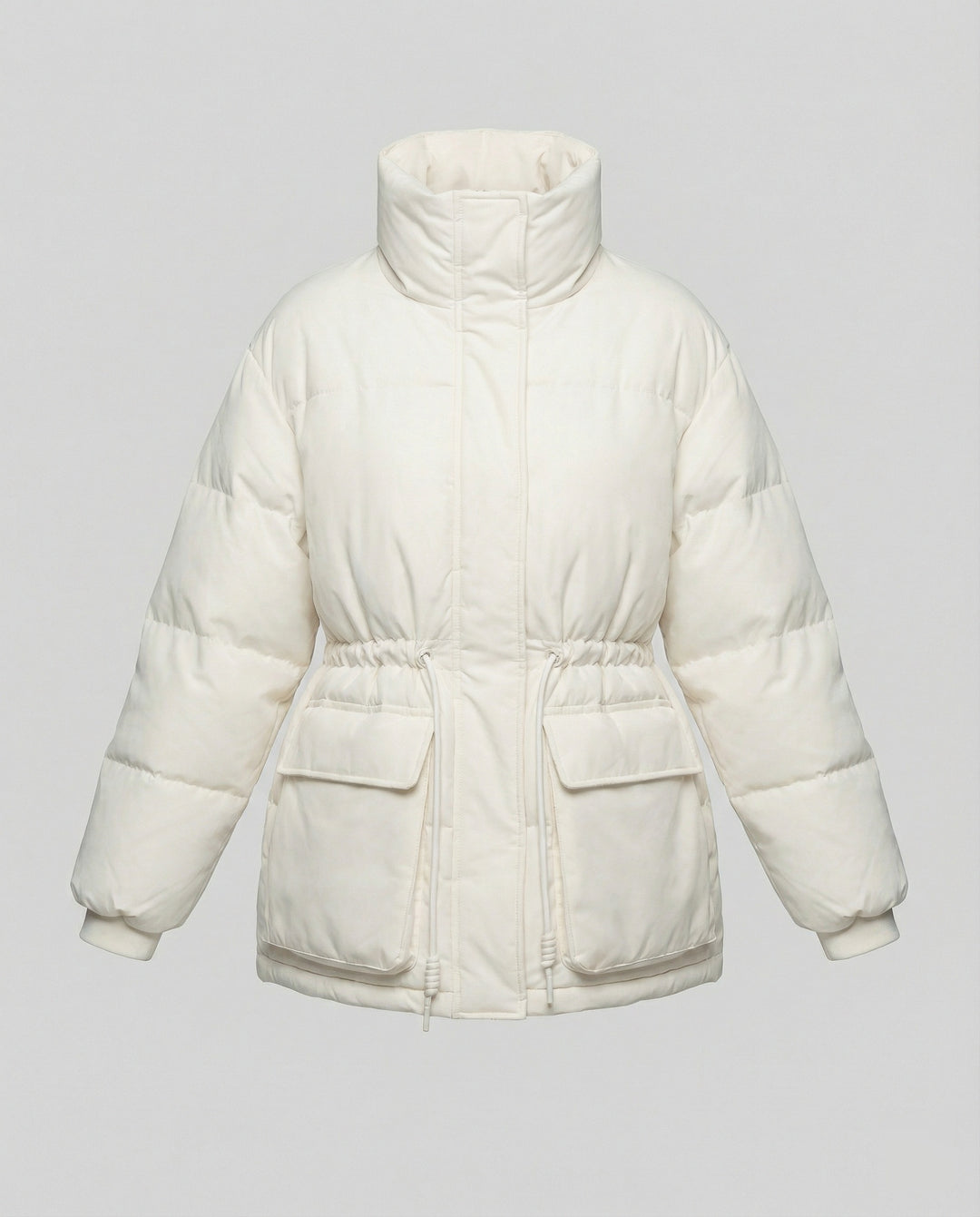 Oversized Daunenjacke Damen mit Taschen und Gürtel