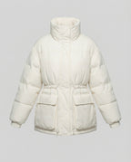 Oversized Daunenjacke Damen mit Taschen und Gürtel