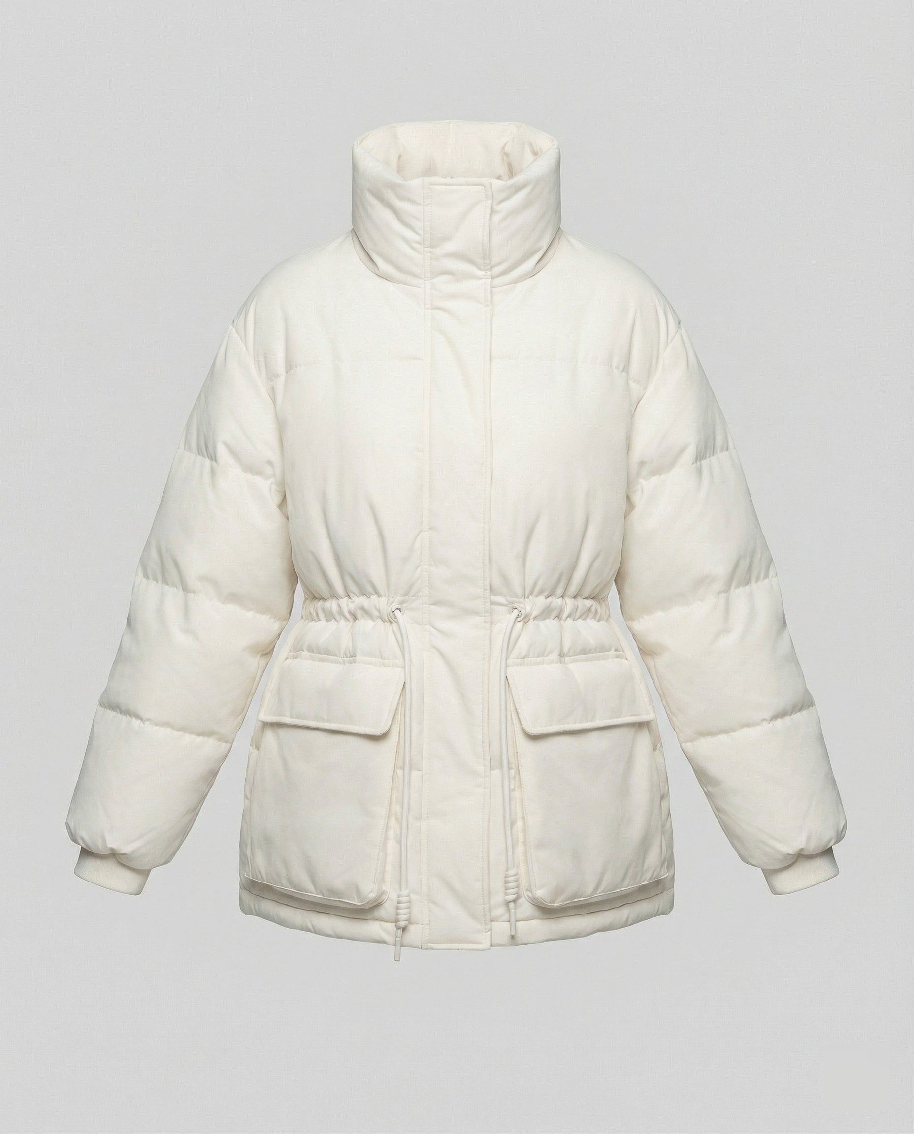 Oversized Daunenjacke Damen mit Taschen und Gürtel