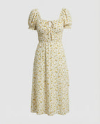 Damen Maxikleid romantisch Smok