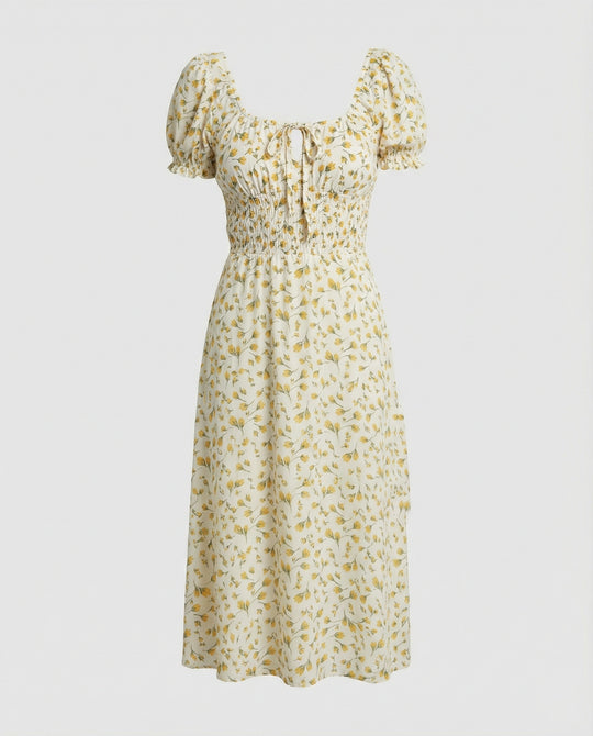 Damen Maxikleid romantisch Smok