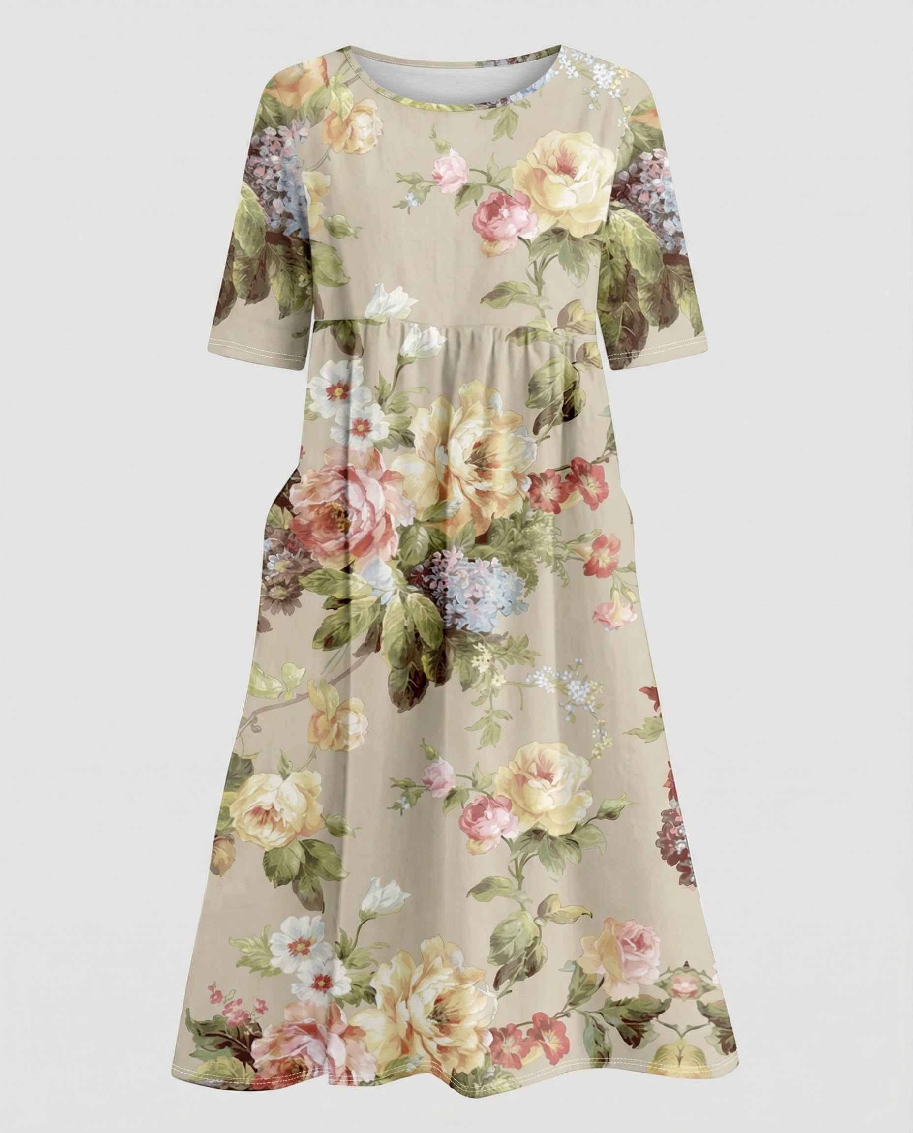 Damen Maxikleid mit Taschen luftig