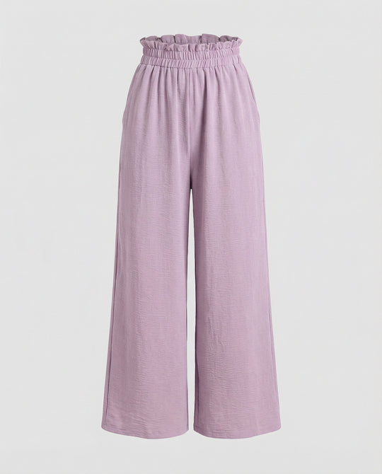 Damen Culotte-Hosen mit weitem Bein und elastischem Bund R&B