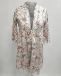 Damen Strandkleid mit hohem Kragen und romantischem Blumenmuster R&B