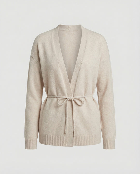 Damen Strickjacke mit Bindegürtel