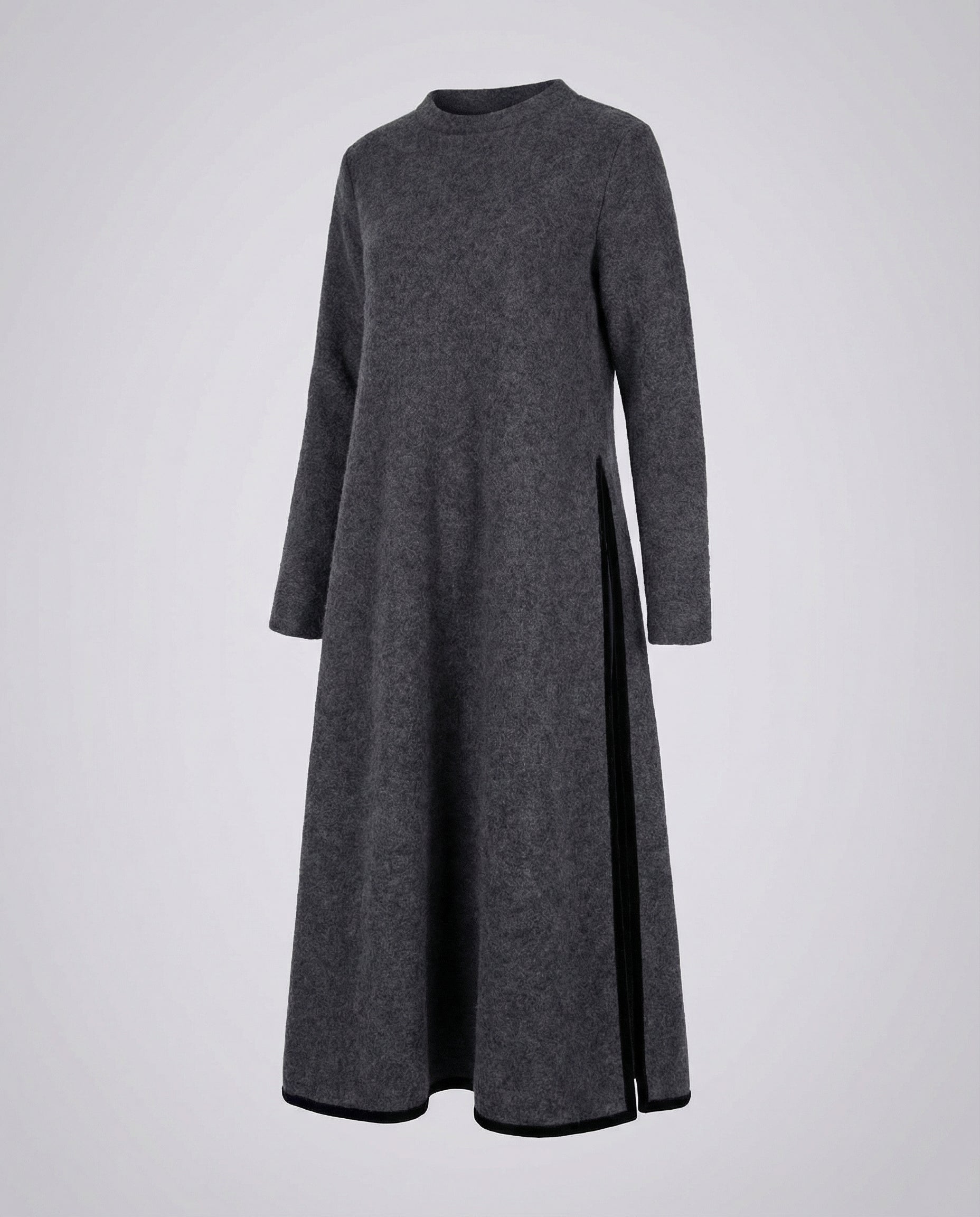Langes Damen Midikleid in Lockerer Form mit Seitenschlitz - R&B
