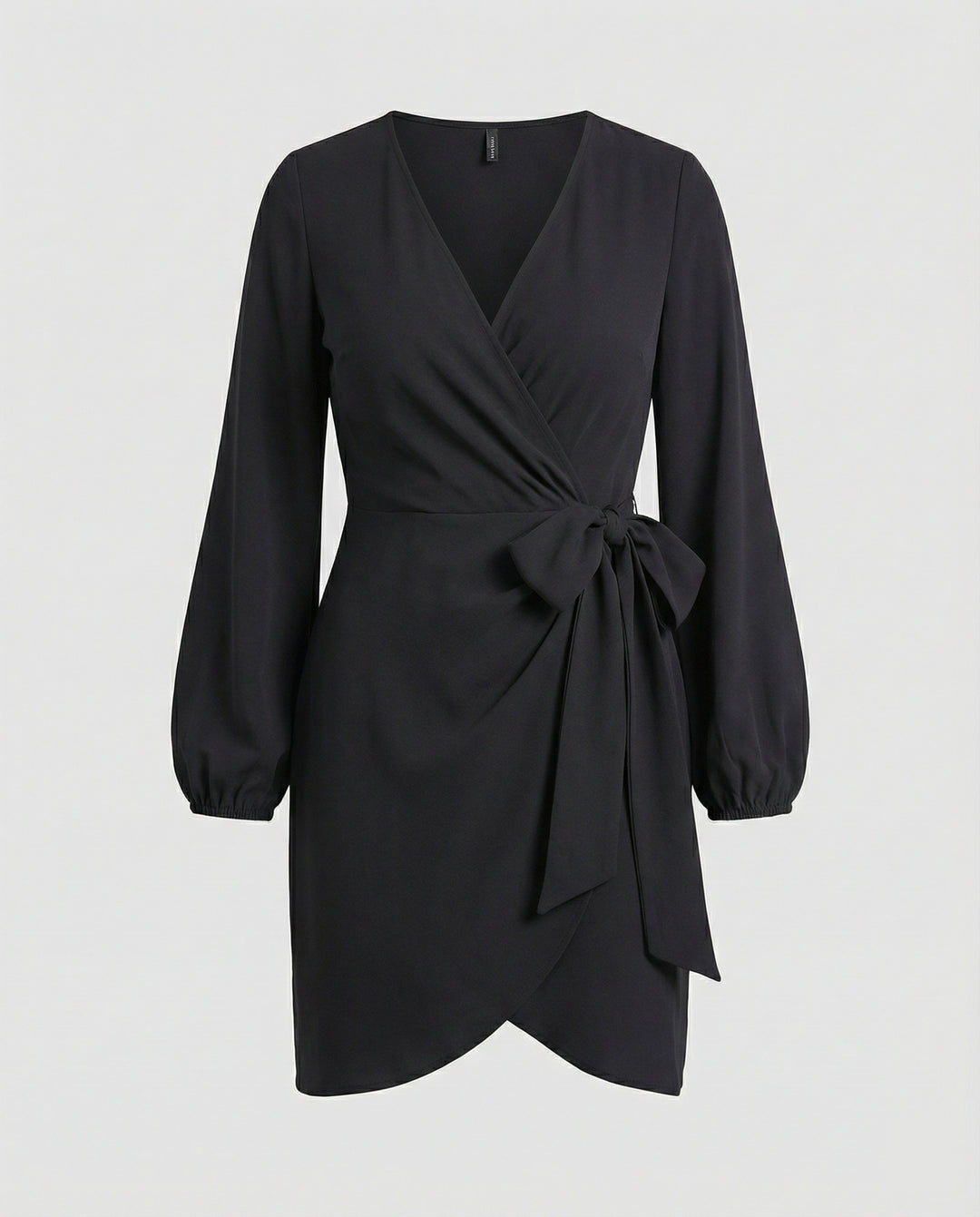 Damen Wickelkleid mit voluminösen Ärmeln und elegantem Taillengürtel R&B