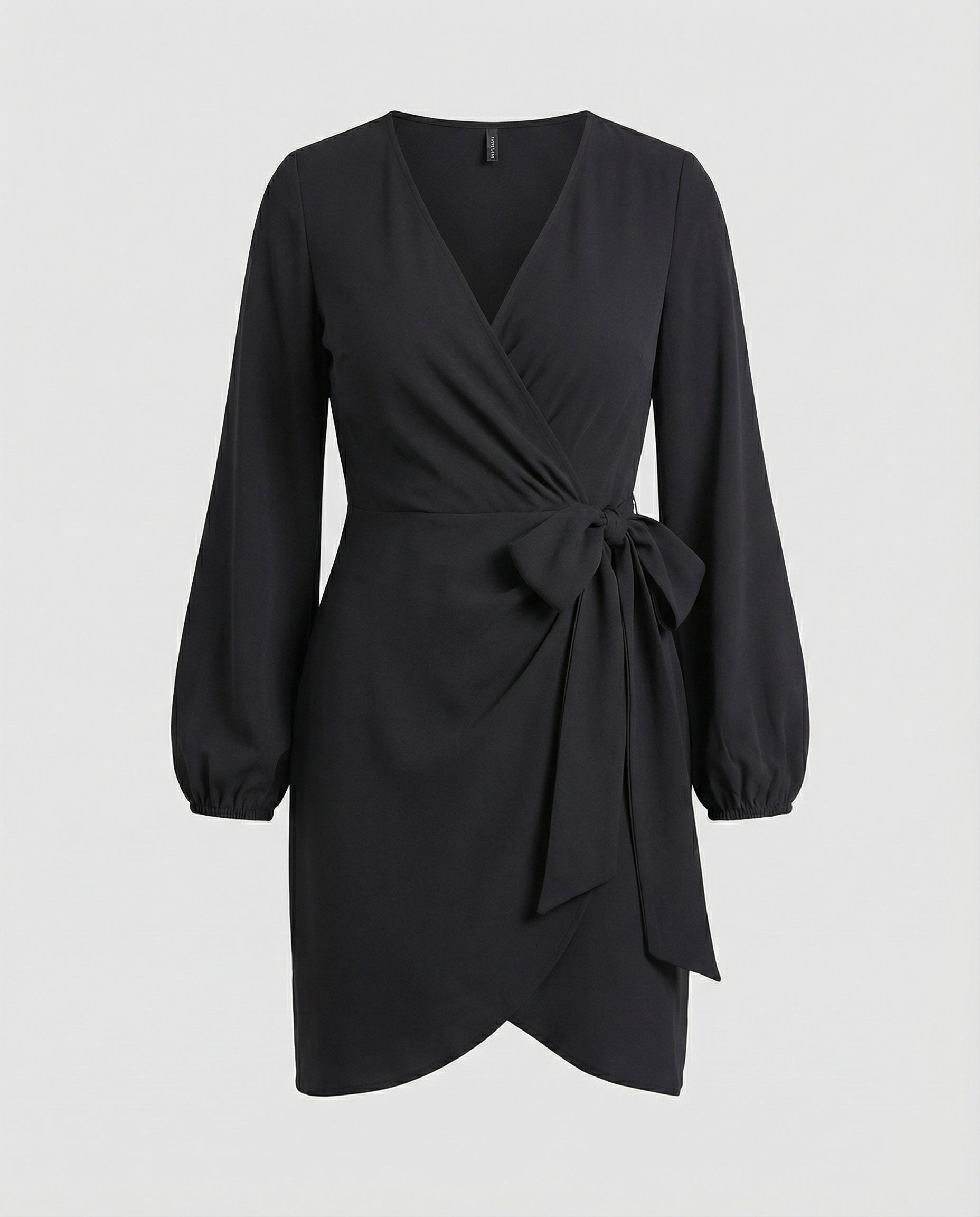 Damen Wickelkleid mit voluminösen Ärmeln und elegantem Taillengürtel R&B