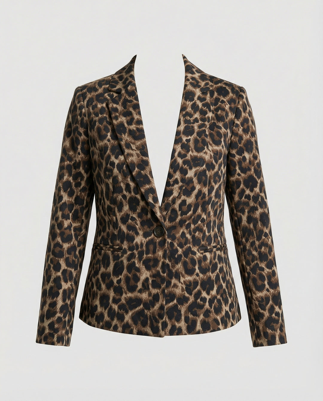 Damen Modischer Blazer im Leo-Design mit schlankem Schnitt R&B
