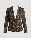 Damen Modischer Blazer im Leo-Design mit schlankem Schnitt