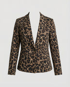 Damen Modischer Blazer im Leo-Design mit schlankem Schnitt
